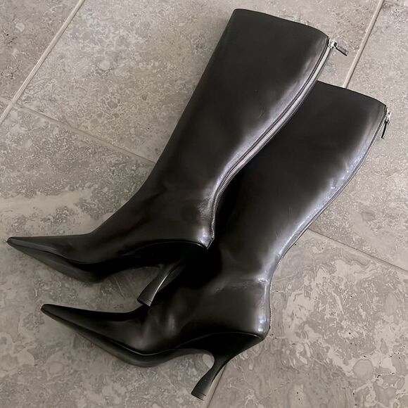 Stella McCartney Elsa Knee-High Heeled Boots, Brown, NWT, Size 38 - Picture 8 of 15